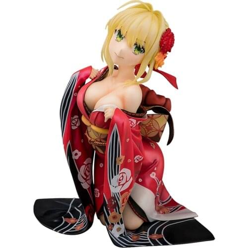 Anime Fate EXTELLA Sexy Figure Nero Claudius Red Saber Kimono Kneeling Ver. PVC Action Figure Anime Figure Model Doll Toys