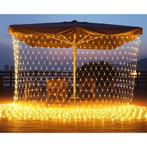 1.5x1.5/2x2/3x2m LED String Lights 8modes Fairy Fishing Net Lights Outdoor IP44 Decorated Holiday Wedding Park Room Garden Light
