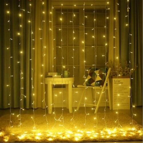 3x2/3x3/6x3m Icicle Curtain Fairy Lights Christmas Festival Lights LED String Lights Garland Party Garden Street Wedding Decor