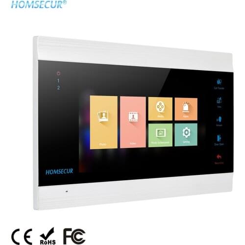 HOMSECUR BM705HD-B 7”TFT LCD 1024x600 Door Phone Indoor Monitor with Power Supply for HDK Series Video Door Intercom System