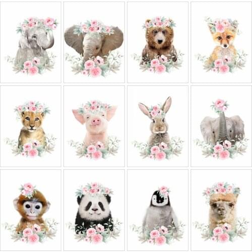 Huacan 5D DIY Diamond Painting Elephant Full Square/Round Diamond Embroidery Mosaic Animal Flower Decorations Home