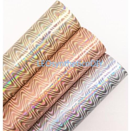 1PC 21X29CM Rose Gold and Silver Iridescent Synthetic Leather Fabric Leather Sheets For Making Bows LEOsyntheticoDIY R309
