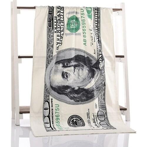 Fashion One Hundred Dollar USA Bill Decorative Beach Towel Printed Bath Towel For Beach Swimming Pool Sunbathing Blanket Decor