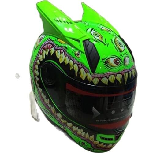 Cool helmets Professional racing style green big eyes full face motorcycle helmet M L XL XXL four size available variety of helm