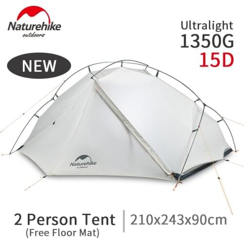 Naturehike Outdoor New VK Camping Tent 15D Nylon 2 Persons Ultralight 1350g Camping Tent Portable Hiking Tent Give Free Mat