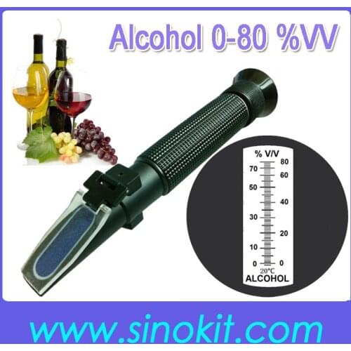 Wholesales Cheap 0-80% V V Alcohol concentration Plastic Refractometer P-RHV-80ATC