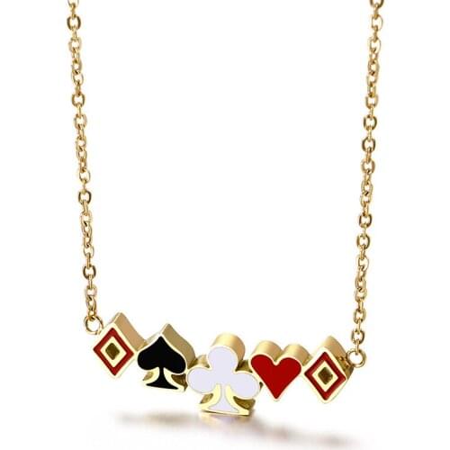 Necklace Poker Titanium Steel Fashion All-match Ladies Necklace