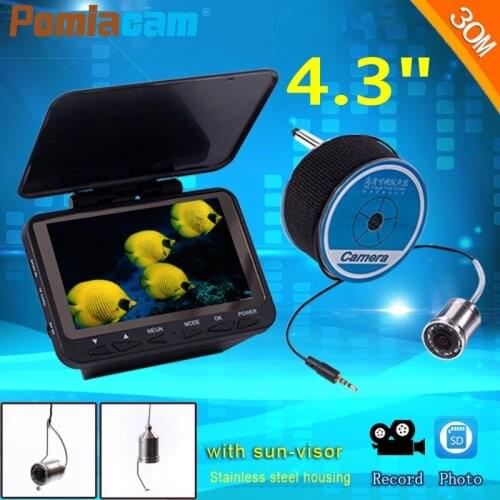 WF06 30m Professional Fish Finder Underwater Fishing Camera 4.3 Inch LCD Minitor Video Visual Camera Underwater Ice Fishing DVR