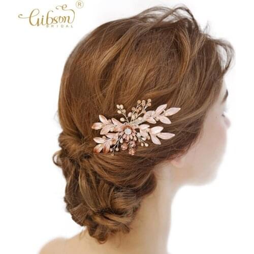 Romantic Sweet Headpiece Hair Barrette Clips Freshwater Pearl Pink Flower Bridal Hair Clip Wedding Accessories