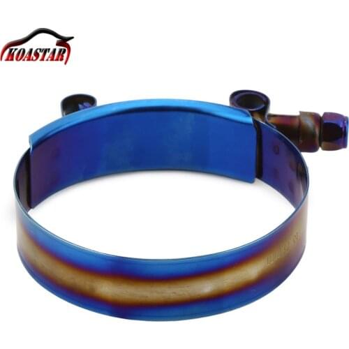 Universal 1.75" to 3.75" Titanium Blue Finish Adjustable Stainless Steel Hose Clamp Kit 53 to 105mm