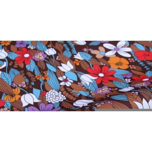 PVC coated waterproof fabric - Flowers and leaf on Choclate(WF146)