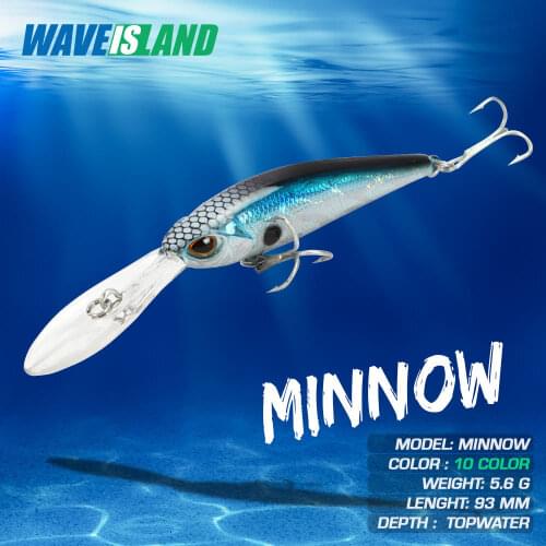 WAVEISLAND Fishing Tackle Lure Minnow Floating Suspend Water Bait 5.6g Mino Suspending Wobblers For Pike Fish Artificial Baits