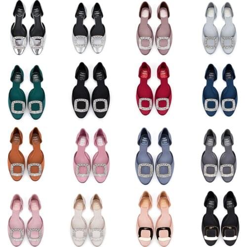 Plus Size 43 Rhinestone Shoes Loafers Women Satin Small Size Flats Shoes Women Elegant Luxury New Designers Casual Bridal Shoes