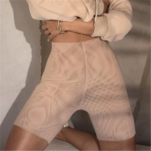 Womens cycling cotton Shorts summer female harajuku elasticity Sport casual women pants y2k Sexy see-through stretch tights ins