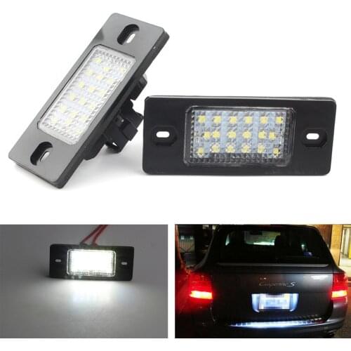 1 Pair Car White LED License Plate Light Lamp For Porsche Cayenne 955 957 03-10 For VW Golf MK5 /Touareg/Passat B5.5 Touring