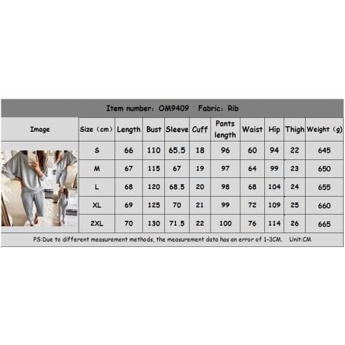 2-Pcs Womens Long Sleeve Sportswear, Solid Color Crew Neck Top, Baggy Long Pant with Pocket Outfit Set