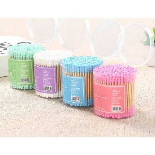 200Pcs/Box Double Head Bamboo Cotton Swab Wood Sticks Soft Cotton Buds For Medical Wood Sticks Nose Ears Cleaning Tools Cotonete