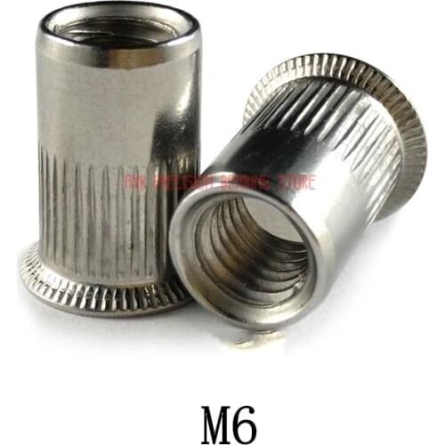 2021 Hot Sale Direct Selling Stainless Steel Rod 10pcs M6 Stainless Steel Small Head Rivet Nut Insert /sus 304 Blind / Reduce