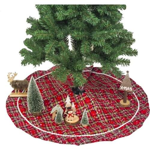 39.37in Plaid Snowflake Pattern Decoration Tree Skirt Fashion Christmas Tree Skirt Holiday Cloth Snow Pattern Tree Decoration