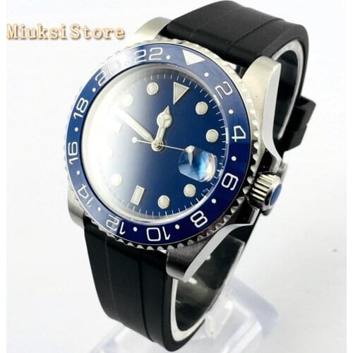 40mm Bliger mens top watches sapphire glass ceramics bezel blue sterile dial date window automatic mens watch