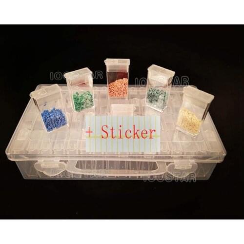 64pcs Diamond Painting Accessory Plastic Tools Box Diamond Embroidery Storage Boxes Beads Case Clear Jewelry Drill Storage