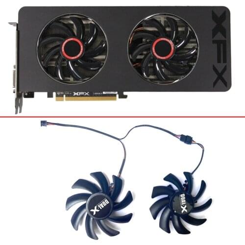 85MM 4PIN FD7010H12S R9-280X-3g Cooling Fan FDC10H12S9-C For XFX R9 390/390X 8G RX470 RX570 RX580 RS Video Card Fans Replacement