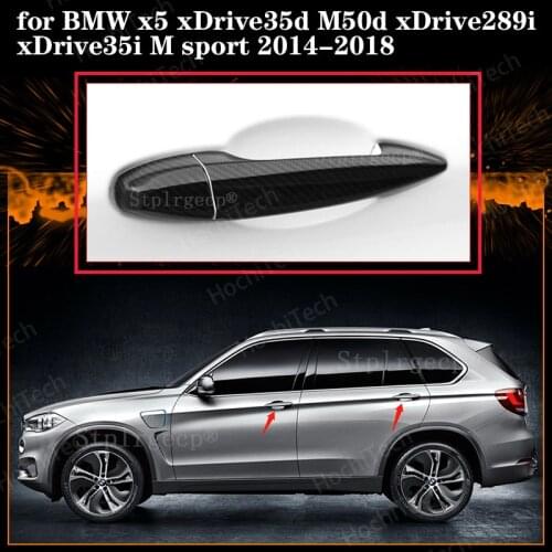 Car Styling Real Carbon Fiber Exterior Door Handle Cover Protextive Trim for BMW x5 xDrive35d M50d xDrive289i M sport 2014-2018