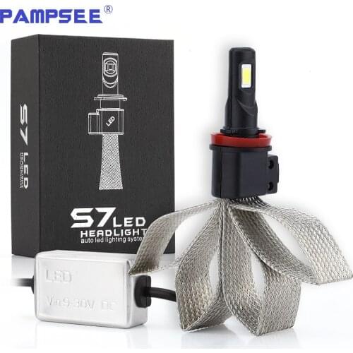 PAMPSEE S7 Car LED H1 H4 H7 Led Bulb H27 H3 HB3 HB4 H11 H13 9004 9007 LED Headlight Bulbs 72W 8000lm 6000K Auto Headlamp 12v 24V