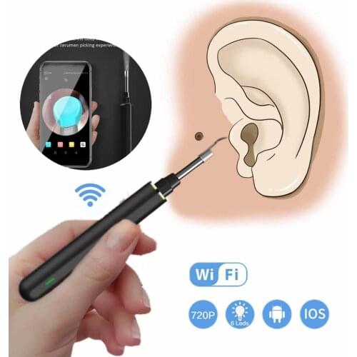 Wireless Earwax Remover WIFI Otoscope Visual Ear Swab Wireless Ear Sticks Ear Care Flash Lightled Ear Cleaner AIFREE