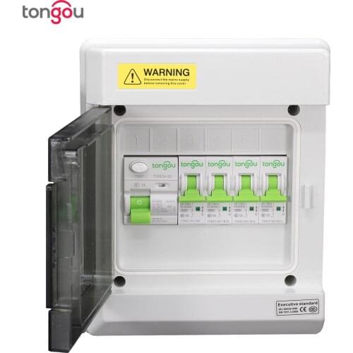 Consumer Unit IP66 6 Ways Fuse Box Switch Box Fitted with RCD 63Amp 30mA + 1X6Amp, 1X10Amp, 1X16Amp & 1X32Amp MCBs