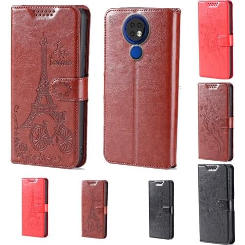 For Nokia 6.2 intaglio icon butterfly flower Tower Flip Leather Wallet Phone Case For Nokia 7.2 Phone cover with card slot