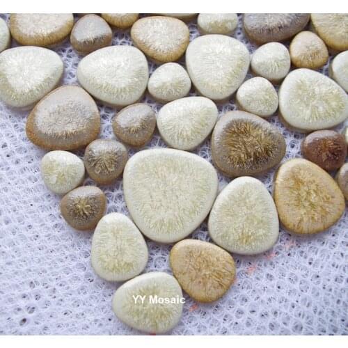 Nordic Fambe Coffee Beige Ceramic Mosaic tile for Kithchen Shower Bathroom swimming pool garden floor tile DIY wall sticker