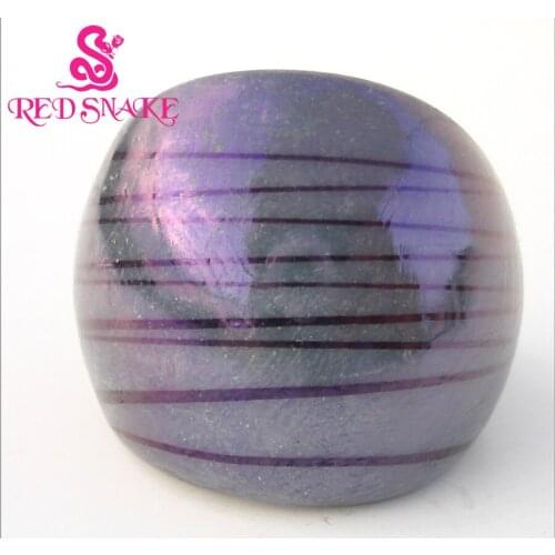 RED SNAKE Fashion Ring Handmade Dark Gray with line drawing Murano Glass Rings