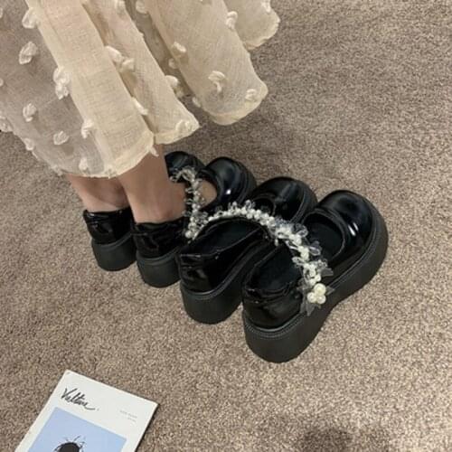 Summer new style small leather shoes female soft sister flowers Mary Jane round head doll single shoes