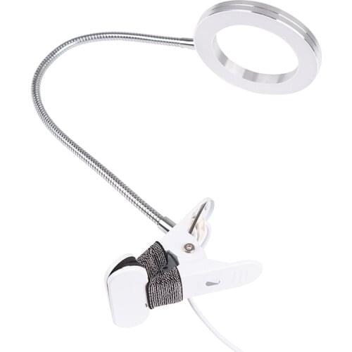 Microblading Tattoo 8X Magnifier Lamp Nail Art USB Cold Light Led Non-slip Equipment Clamp Glass Table Lamp for Beauty Salon