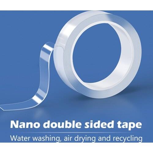 1/2/3/5m Reusable Adhesive Wall Nano Magic Double Sided Gel Cleanable Home Non-marking Sticker Transparent Tape Glue Washable