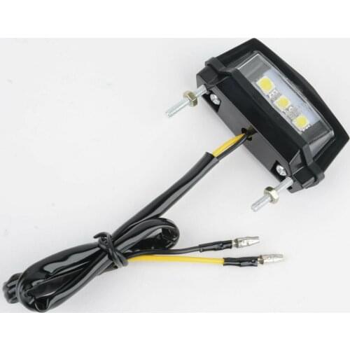 Motorcycle 3LEDs Rear Tail Lamp 12V License Plate Light Tail Running Light Black Durable Motorbike Accessories