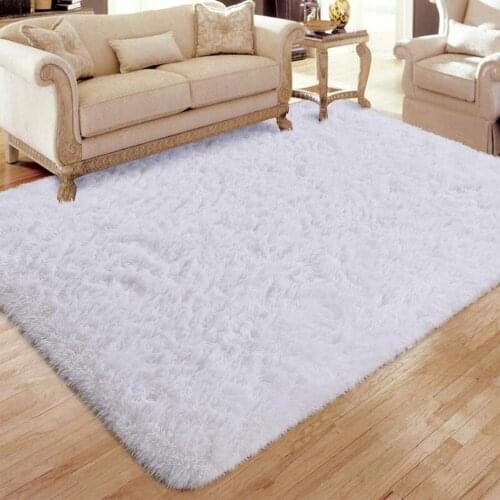 Soft White Fluffy Area Rugs Living Room Carpet Shag Furry Fur Rug Solid Accent Floor Carpet Modern Boys Girls Plush Nursery Rugs