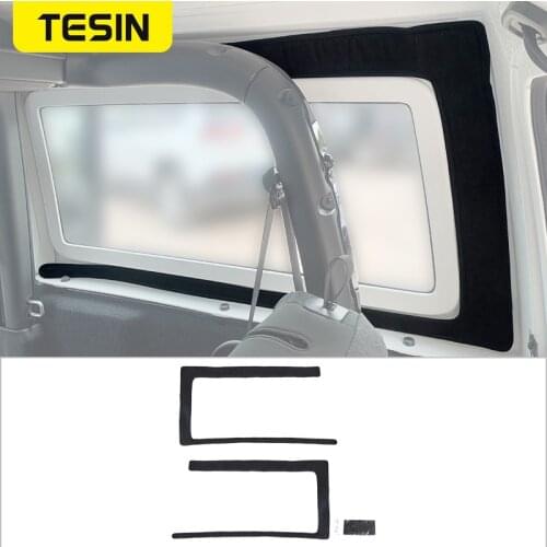 TESIN Car Rear Window Sound Heat Insulation Cotton Pad Cover For Jeep Wrangler JL 2018 2019 2020 Interior Parts Car Accessories