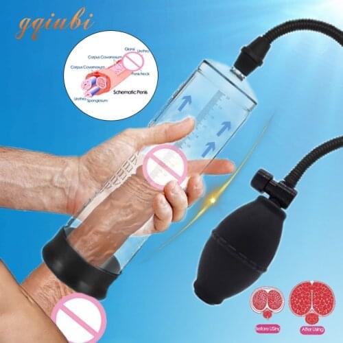 Penis pump adult sex toys vacuum pump for men dick enlarger extender erection male masturbator massager delay lasting trainer