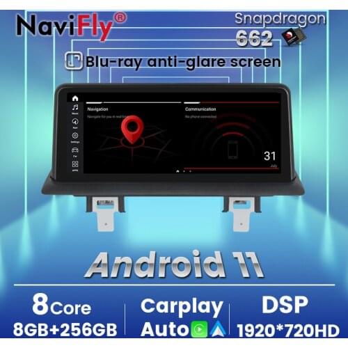 Navifly Android 11 8+256GB Car dvd radio multimedia for BMW 1 Series E81 E82 E87 E88 116i 118i 120i 130i Blue anti-glare screen