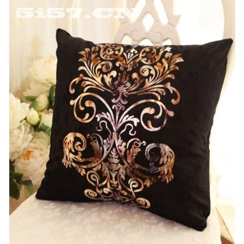 Pillow Case Velvet fabric geometric Pattern Pillowcase Hot stamping Printed 45x45cm black Euro Pillow Covers Free Shipping