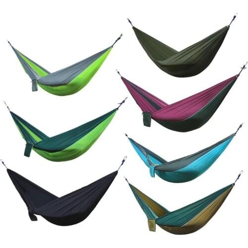 Nylon Double Person Hammock Camping Survival Swing Sleeping Bed Adult Travel Indoor Garden Hammocks Bed Dropshipping