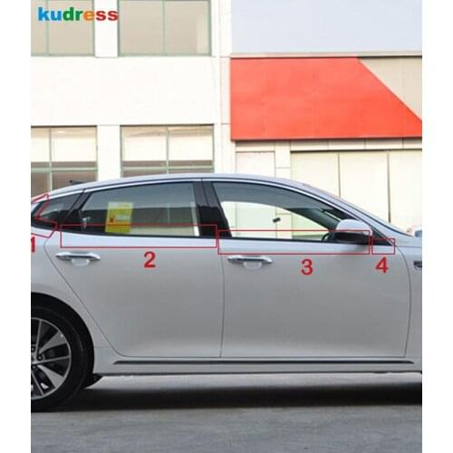 For Kia Optima K5 2016 2017 Stainless Steel Bottom Window Frame Cover Trim mouldings Strip Stickers Car Styling Accessories