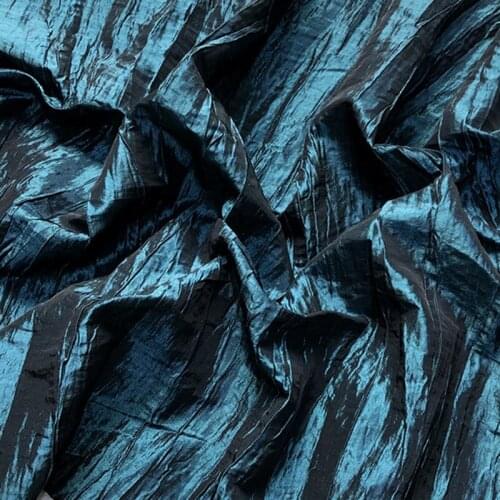 NW51 Summer Blue Pleated Gauze Hard Mesh Fabric/Fashion Gauze Clothe/Modelling DIY Materials/Designer Clothes Fabric