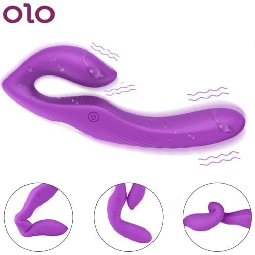 OLO Strapon Dildo Vibrator Clitoris Vagina Stimulator G-spot Massager Sex Toys for Women Lesbian Dual Motors Anal Vibrators