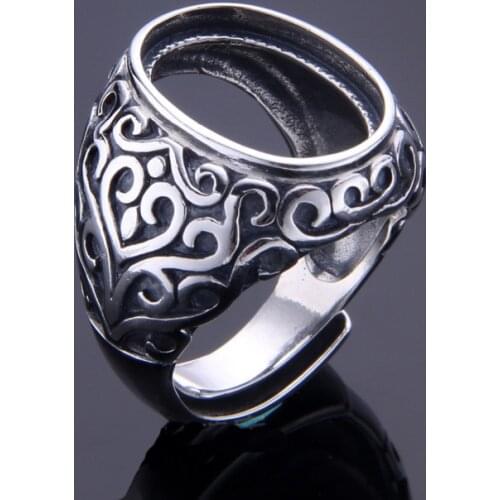 13*18mm 925 STERLING SILVER Semi Mount Bases Blanks base blank Pad VINTAGE rings ring Setting jewelry findings men DIY A4951