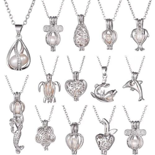 BUDROVKY 2020 Cutout Pendant Necklace DIY Natural Freshwater Pearl Necklace For Lover/Girlfriend Gift Box Set