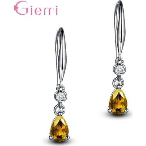 Luxury Vintage Crystal Earring Water Drop Shaped Zircon Bridal Hook Earrings Delicate Elegant Wedding Jewelry Gifts