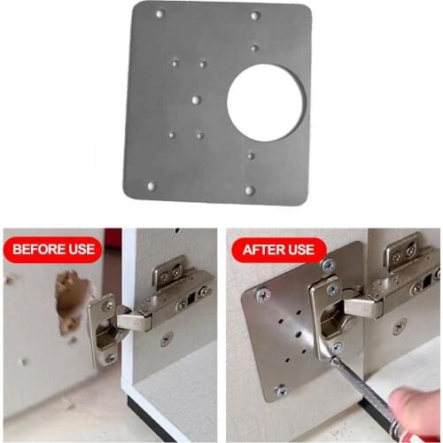 Hinge Repair Plate for Cabinet Furniture Drawer Window Steel Plate Repair Accessories